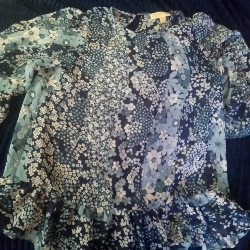 Michael Kors Navy Floral Top
